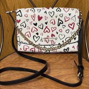 Kate Spade Black and Red Heart Crossbody Bag